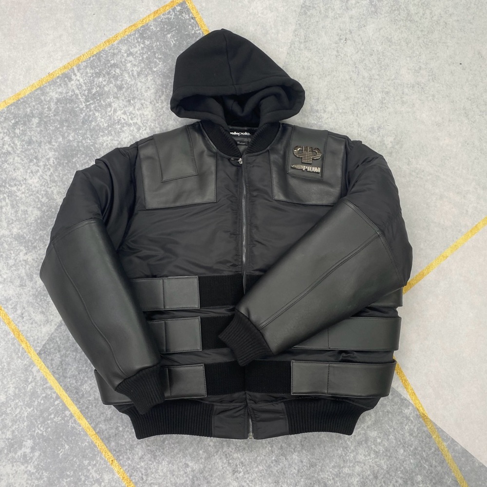 Pelle Pelle Black Leather Bomber Jacket